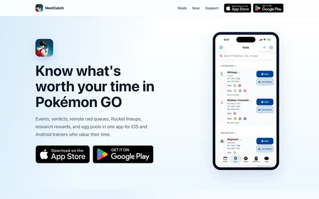NextCatch website screenshot