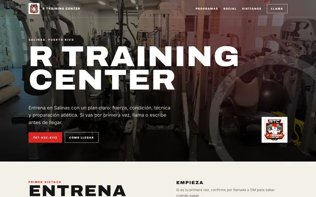 R Training Center website screenshot